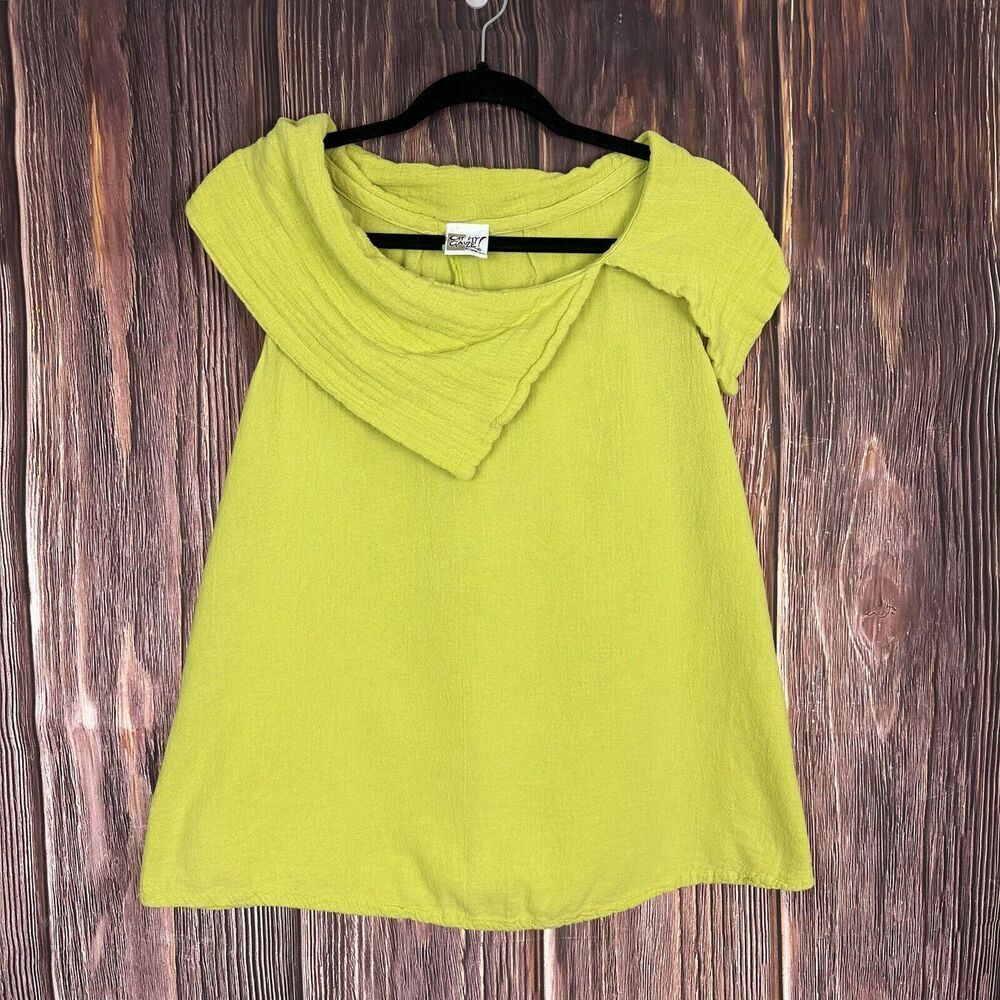 Oh My Gauze Womens Yellow Sleeveless Tank Drape Cowl Neck Size XS